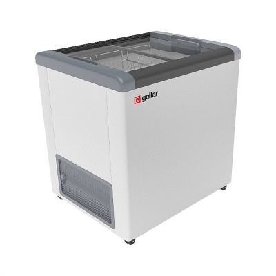 ЛАРЬ МОРОЗИЛЬНЫЙ GELLAR FG 250 С ПРЯМОЕ СТЕКЛО СЕРЫЙ (ПРОПАН)